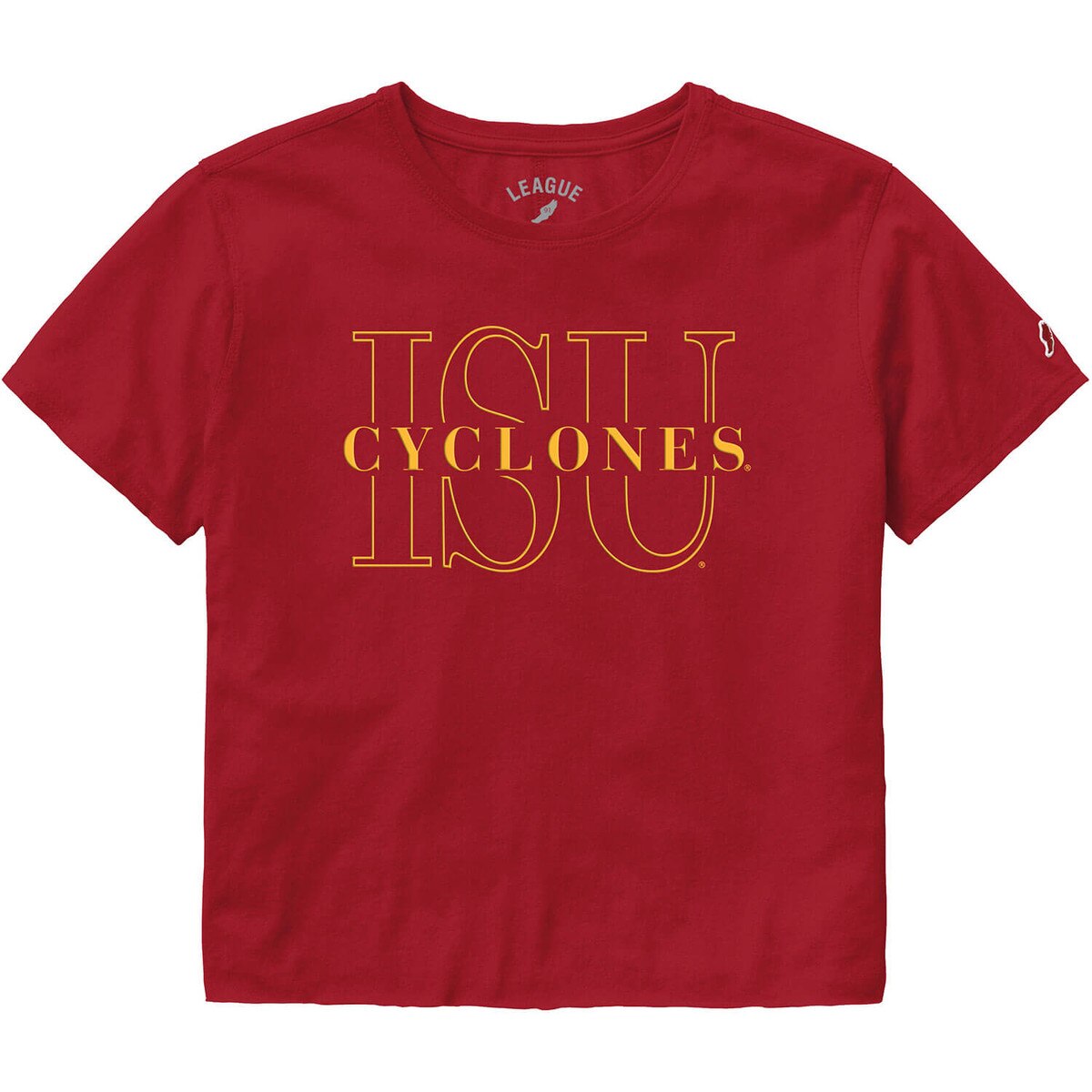 League Women's ISU Cyclones Cardinal Crop Short Sleeve T-Shirt vendor image
